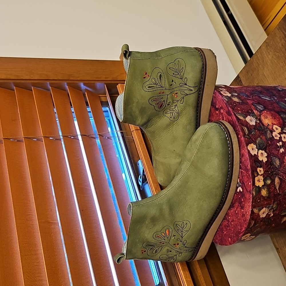 Gudrun Sjoden Leather Ankle Boots, Light Green, Size 42 - Picture 3 of 5